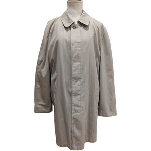 London Fog Men's M Classic Cotton Blend Waterproof Overcoat Trench Knee Length